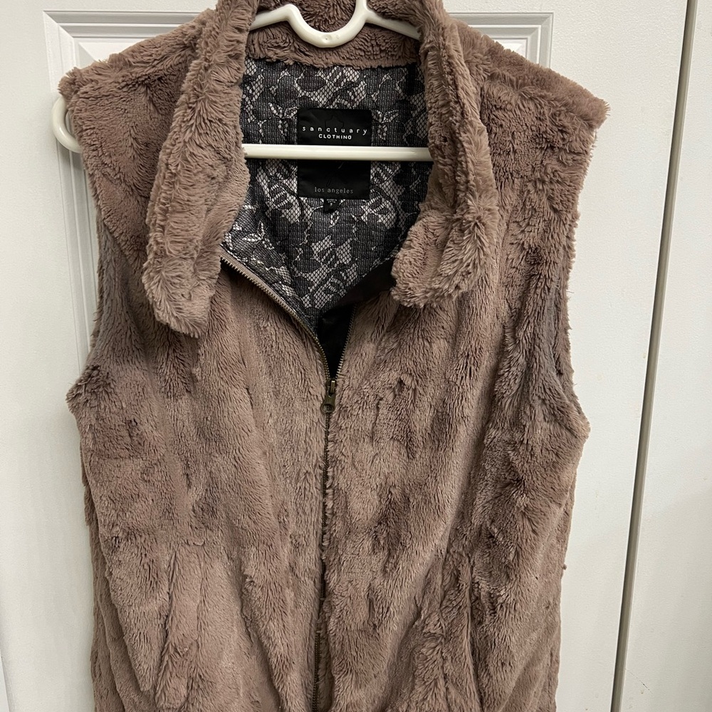 Sanctuary Brown Faux Fur Vest